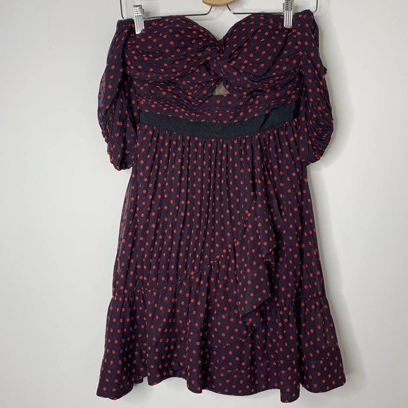 Self Portrait Plumetis Off Shoulder Mini Dress Womens US4 - Picture 6 of 14